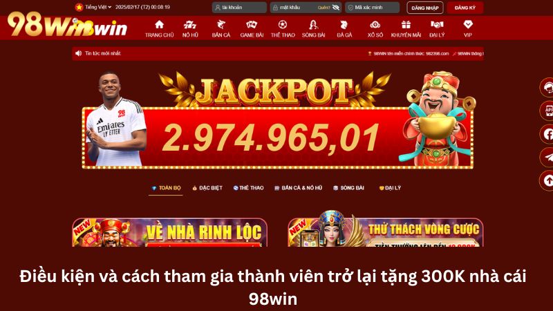 Chương trình thành viên trở lại tặng 300k